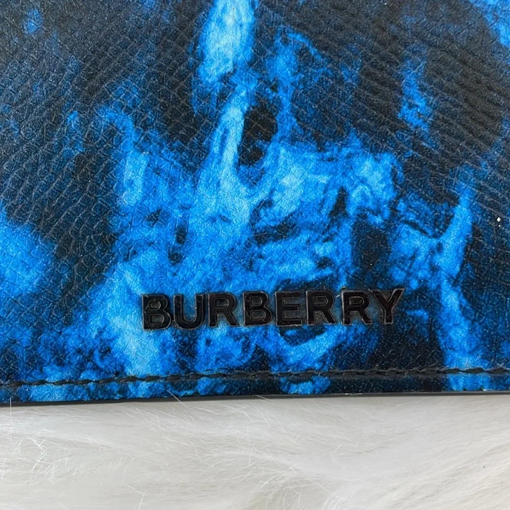 BURBERRY Sydney Ripple‎ Print Leather Card Case RARE!